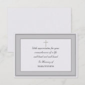 Dankbetuigingkaart voor condoleance eenvoudig kaar kaart (Voorkant / Achterkant)