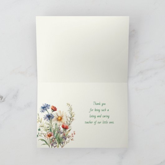 Dankbetuigingskaart voor religieuze leraren bedankkaart (Binnen)