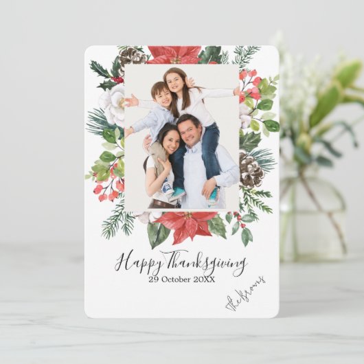 Dankdag Aangepaste Foto  Feestdagenkaart (Staand voorkant)