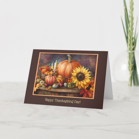 Dankdag Algemene Aangepaste Tekst met Herfst Feestdagen Kaart (Voorkant)