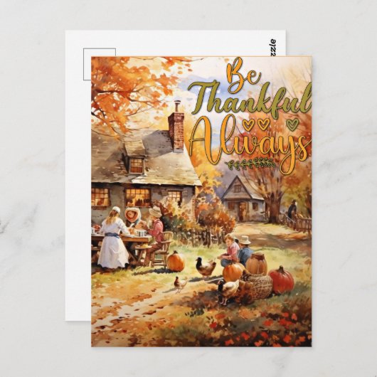 Dankdag - Altijd Dankbaar Briefkaart (Voorkant / Achterkant)