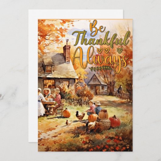 Dankdag - Altijd Dankbaar Feestdagenkaart (Voorkant / Achterkant)