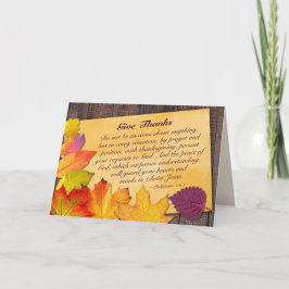 Dankdag Bijbelvers Filippenzen 4:6-7 Herfst Kaart