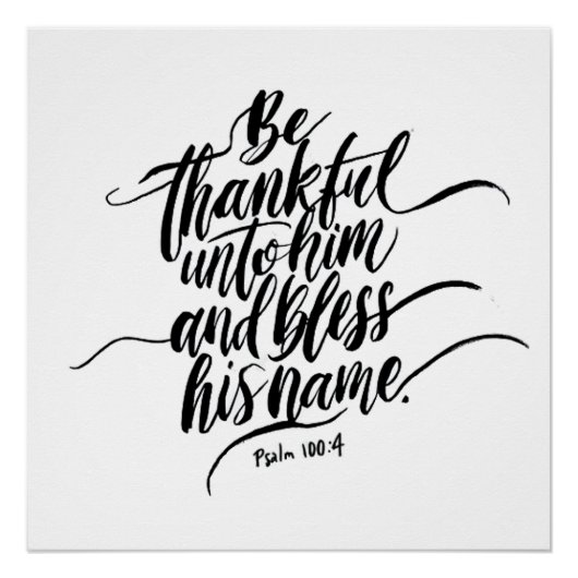 Dankdag Bijbelvers: Psalm 100:04 Perfect Poster (Voorkant)