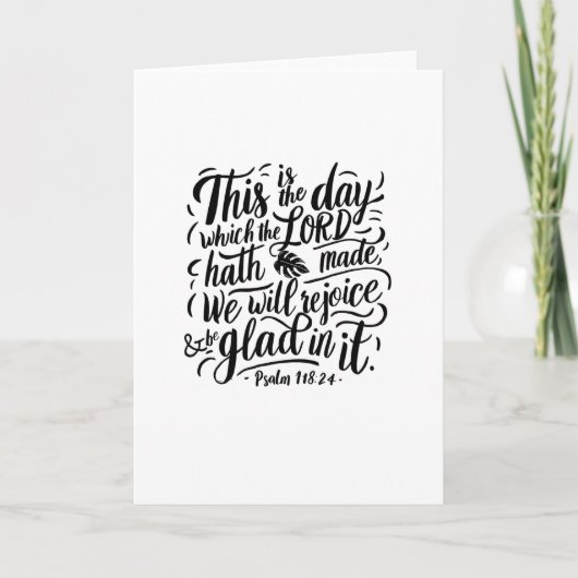 Dankdag Bijbelvers: Psalm 118:24 Bedankkaart (Voorkant)