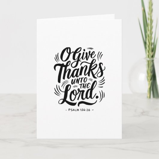 Dankdag Bijbelvers: Psalm 136:26 Bedankkaart (Voorkant)