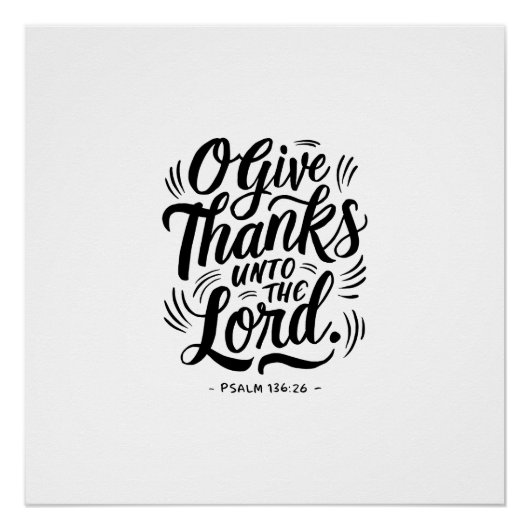 Dankdag Bijbelvers: Psalm 136:26 Perfect Poster (Voorkant)