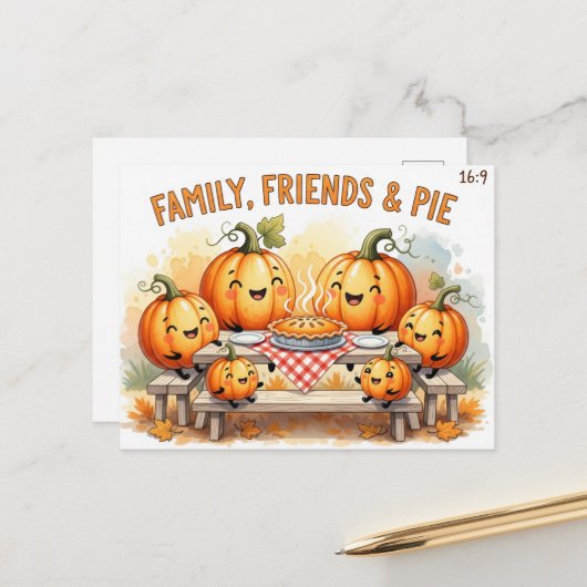 Dankdag Briefkaart (Voorkant / Achterkant in situ)