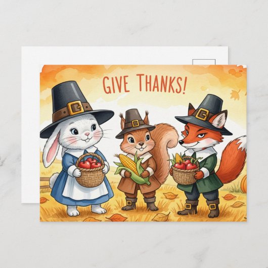 Dankdag  briefkaart (Voorkant / Achterkant)