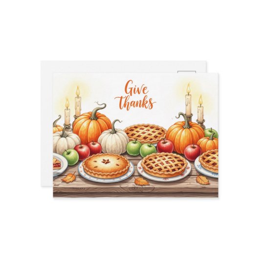 Dankdag  briefkaart (Voorkant / Achterkant in situ)