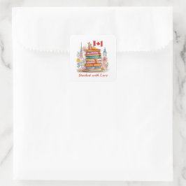 Dankdag Canada |  Poppenhuis Keuken | Pannenkoek Vierkante Sticker