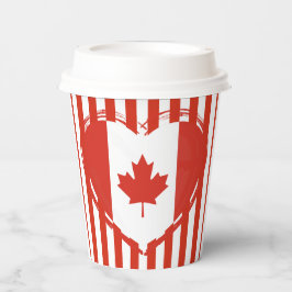 Dankdag Canada – Rode hart en strepen Papieren Bekers