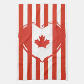 Dankdag Canada – Rode hart en strepen Theedoek (Verticaal)