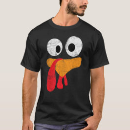 Dankdag Cartoon Grappige Kalkoengezicht T-shirt