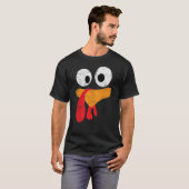 Dankdag Cartoon Grappige Kalkoengezicht T-shirt (Voorkant volledig)