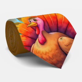 Dankdag, Cute Turkey, Dankbaar voor Jou  Stropdas