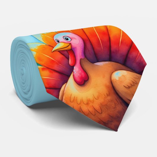 Dankdag, Cute Turkey,Dankbaar voor Jou Stropdas (Opgerold)