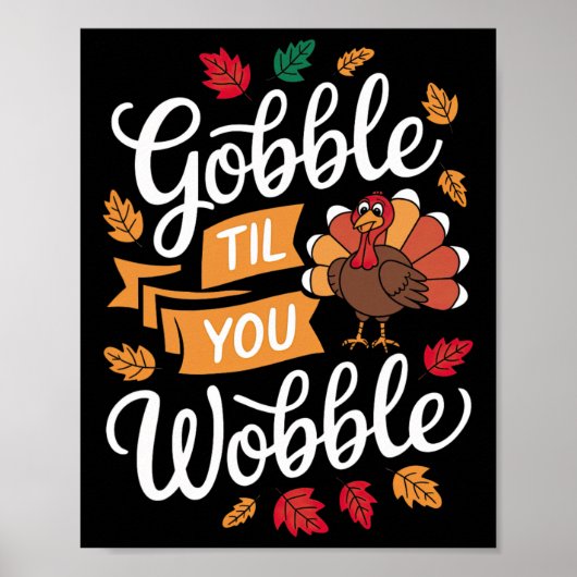 Dankdag Dankbaar Diner Jongens Meisjes Kinderen G Poster (Voorkant)