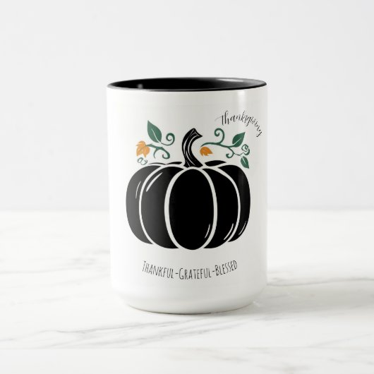 Dankdag, Dankbaar Gezegend Reus Koffie Mok (Midden)