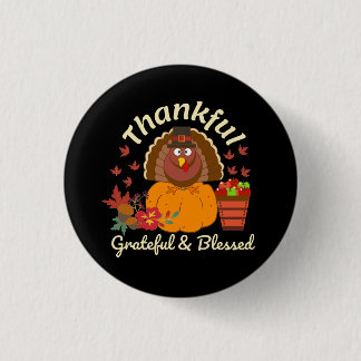 Dankdag Dankbaar Gezegend Ronde Button 3,2 Cm