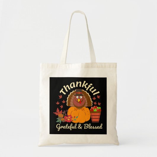 Dankdag Dankbaar Gezegend Tote Bag (Voorkant)