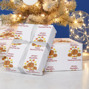 Dankdag Dankbaar Pompoen Herfst  Cadeaupapier