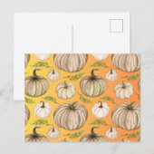 Dankdag dankbaar pompoenveld herfst pompoenen briefkaart (Voorkant / Achterkant)