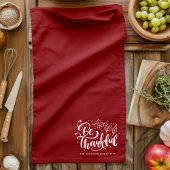 Dankdag Dankbaar Schrift Oogst Burgundy Theedoek