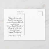 Dankdag Dankbaar Vintage Zonnebloem Bloemen Briefkaart (Achterkant)