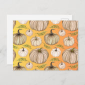 Dankdag dankelijk pompoenveld herfst pompoenen briefkaart (Voorkant / Achterkant)