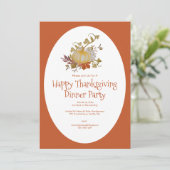 Dankdag dinerfeest kaart (Staand voorkant)