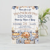 Dankdag Dinner Familie Vrienden Kaart (Staand voorkant)