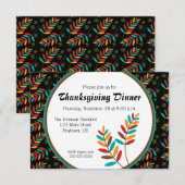 Dankdag Dinner Kleurrijk Herfstblad Patroon Kaart (Voorkant / Achterkant)