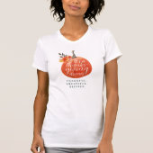 Dankdag Dinner Oranje Pompoen Herfst Bloemig T-shirt (Voorkant)