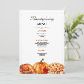 Dankdag Dinner Pompoentaart Herfst Vakantie Menu (Staand voorkant)