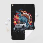 Dankdag Dinosaurus T-Rex Monstertruck Golfhanddoek (Insitu)