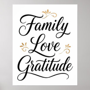 Dankdag Familie Erkentelijkheid Poster