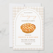 Dankdag Feest Dinerfeest Pompoentaart Herfst Kaart (Voorkant)