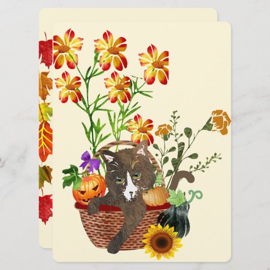 Dankdag  feestdagenkaart (Voorkant / Achterkant)