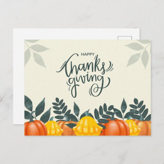 Dankdag Feestdagenkaart (Voorkant / Achterkant)