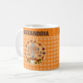 Dankdag Geef de Heer Dank Oranje Plaid Koffiemok (Voorkant links)