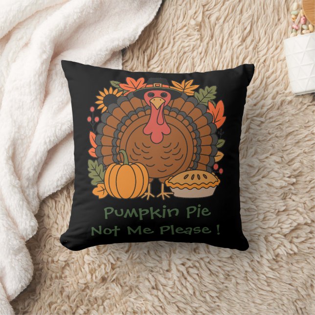 Dankdag, Grappige Kalkoen Kok, Gobble, Modern T Kussen (Deken)