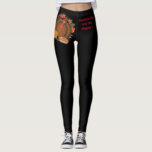 Dankdag, Grappige Kalkoenkok, Gobble, Modern Leer Leggings (Voorkant)