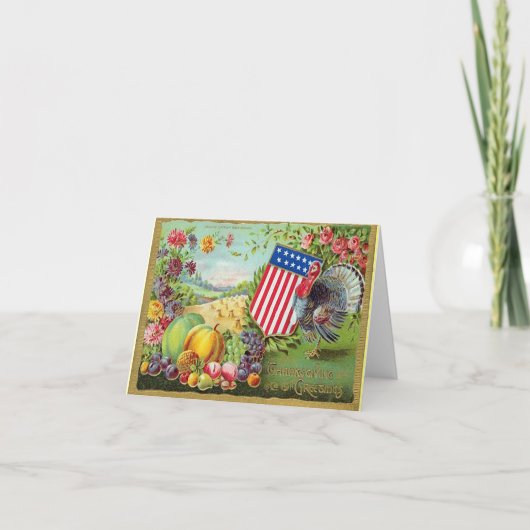 Dankdag Groeten c1906 Kaart (Voorkant)