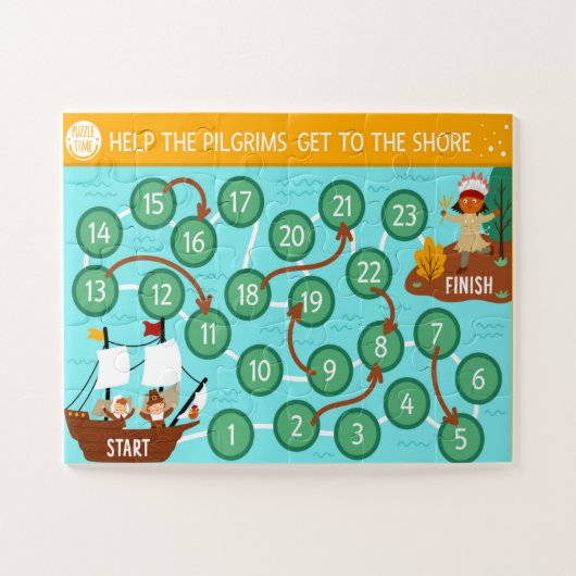 Dankdag Help De Pilgrims Aankomen Aan De Kust Legpuzzel (Horizontaal)