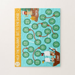 Dankdag Help de Pilgrims Aankomen aan de Kust Legpuzzel