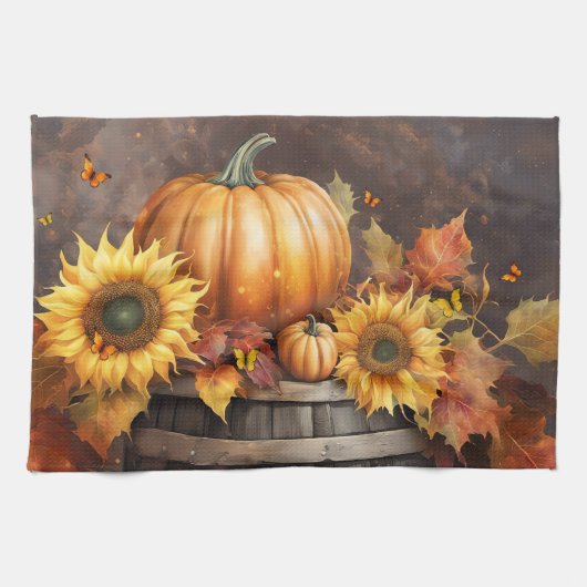 Dankdag Herfst Bladeren Theedoek (Horizontaal)
