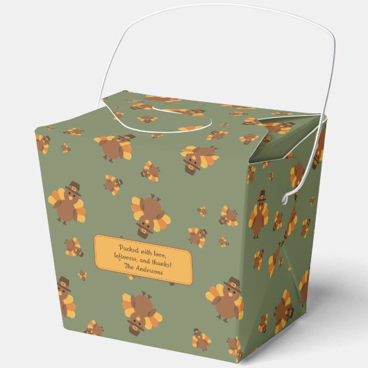 Dankdag Herfst Groene Kalkoen Restjes Bedankdoosjes