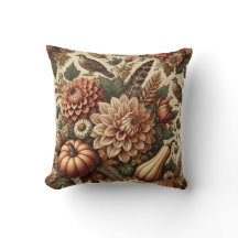 Dankdag Herfst Oogst Vintage Bloemig Pompoen