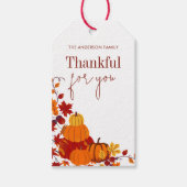 Dankdag Herfst Pompoen Dankbaar & Erkentelijk Cadeaulabel (Voorkant)
